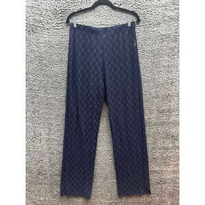 Boii Mulle Straight Leg Nylon Blend Lace Pull On Trousers Navy Blue Women Size L